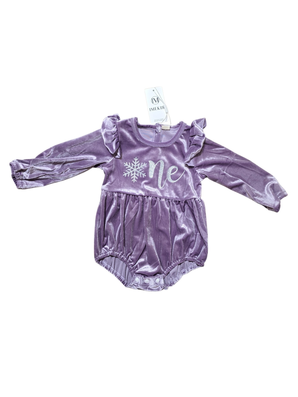 Lavender Velvet Ruffle Baby One-Piece Size 90 (12-18 Months) NWT